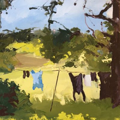 Washing line under pines