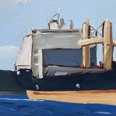 Ship underway in Delaware River